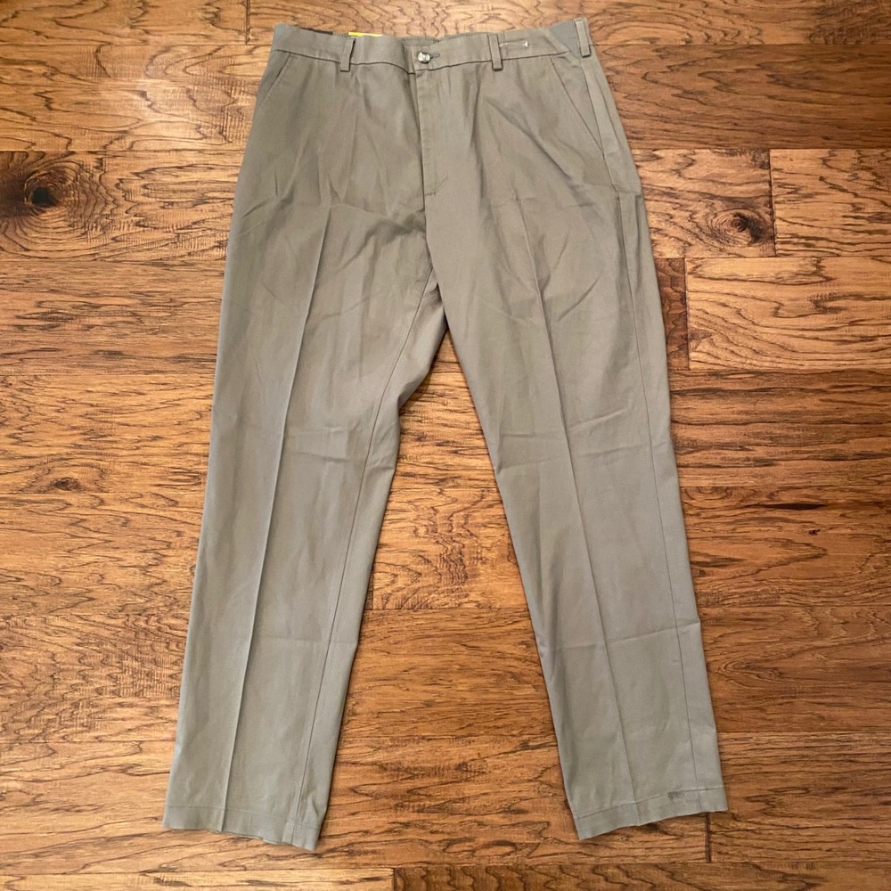 Lee Mens Tri-Flex No Iron Relaxed Fit Performance Stretch Pants Grey 36x34